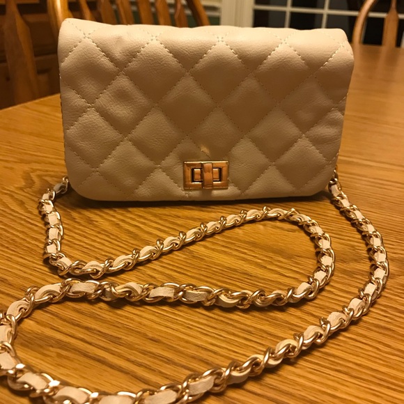Forever 21 Handbags - Cream Quilted Faux Leather Cross Body